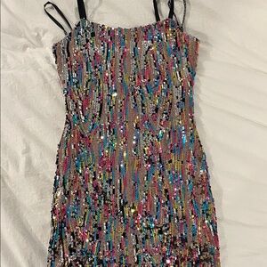 Katie J NYC Vibrant Sequin Dress